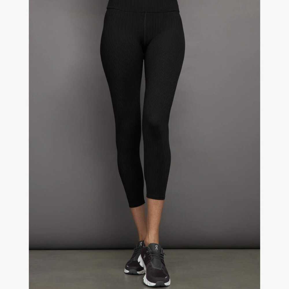 Carbon38 Ribbed 7/8 Legging Color: Black  Size: XL